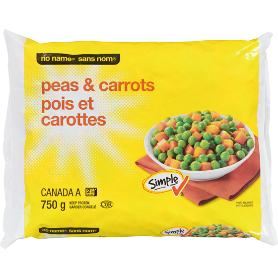 Sans Nom Pois et carottes 750 g, 0,45 $/100g