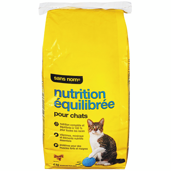 Sans Nom Nutrition équilibrée pour chats 4 kg, 0,40 $/100g