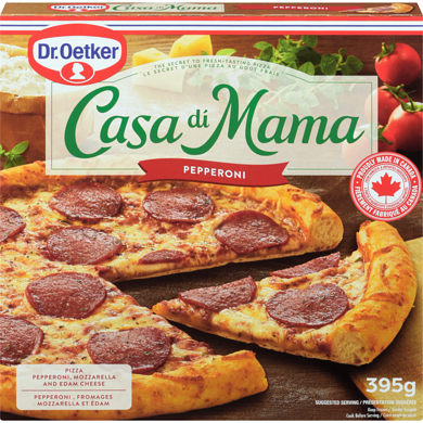 Dr. Oetker Casa Di Mama pizza pepperoni 395 g, 1,77 $/100g