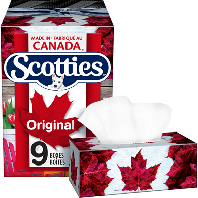 Scotties Tissue Paper, 9 Boxes, 100 Sheets Each 9x1.0 ea, $0.02/1ea