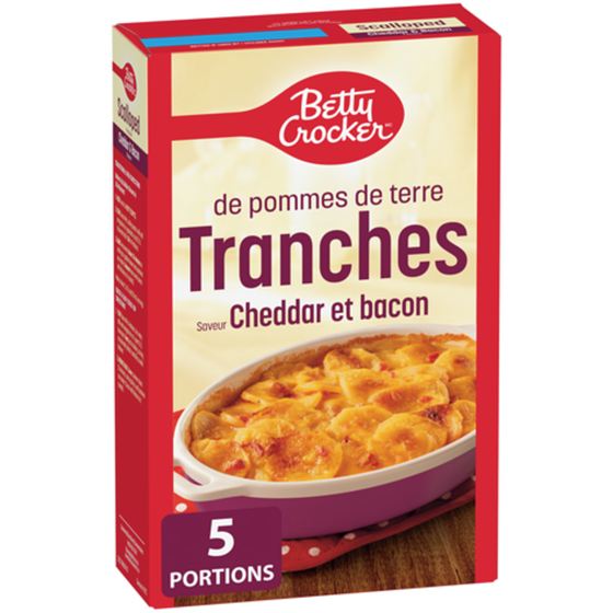 Betty Crocker Pommes de terre en tranches Cheddar et bacon 148 g, 2,56 $/100g