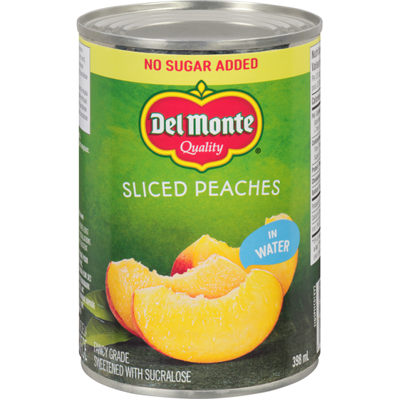 Del Monte Peach Slices, Water Packed No Sugar Added     398 ml, $0.75/100ml