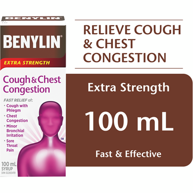 Benylin Extra Strength Cough and Chest Congestion Syrup 100 ml, $11.49/100ml