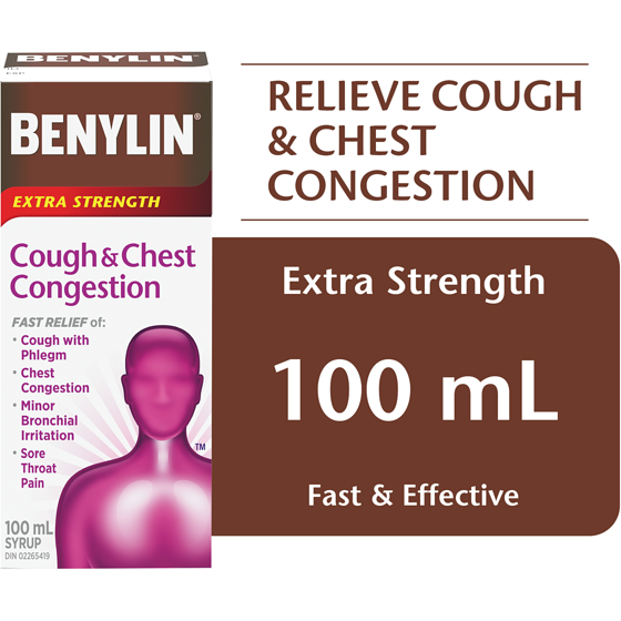 Benylin Extra Strength Cough and Chest Congestion Syrup 100 ml, $11.49/100ml