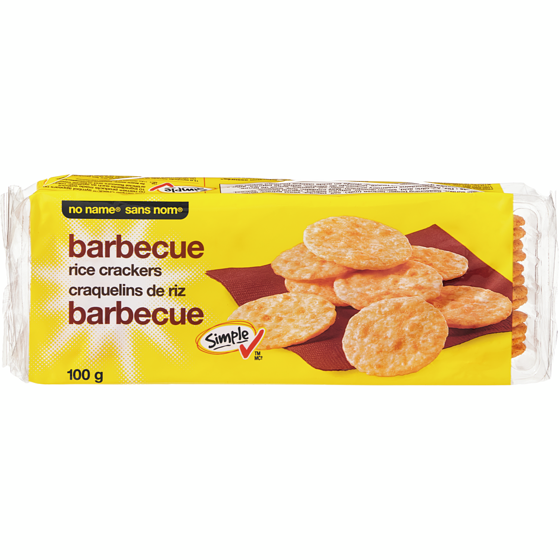 Sans Nom Craquelins de riz, barbecue 100 g, 1,50 $/100g