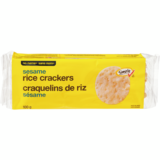 Sans Nom Craquelins de riz, sésame 100 g, 1,50 $/100g