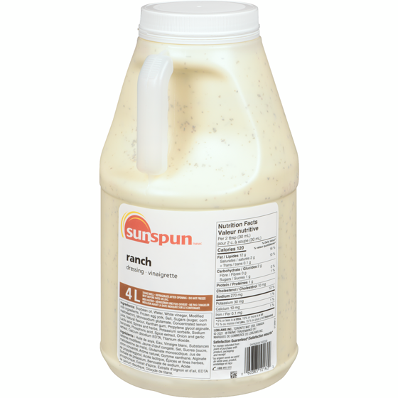 Sunspun Ranch Dressing 4 l, $0.70/100ml