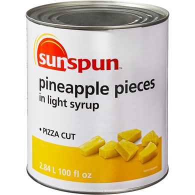 Sunspun Pineapple Pieces in Light Syrup 2.84 l, $0.20/100ml