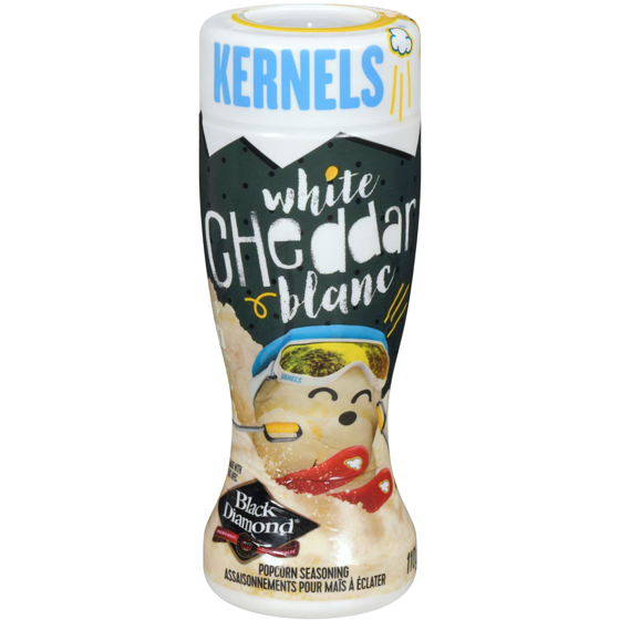 Kernels Assaisonnement pour maïs soufflé Mmmé cheddar blanc 110 g, 4,08 $/100g