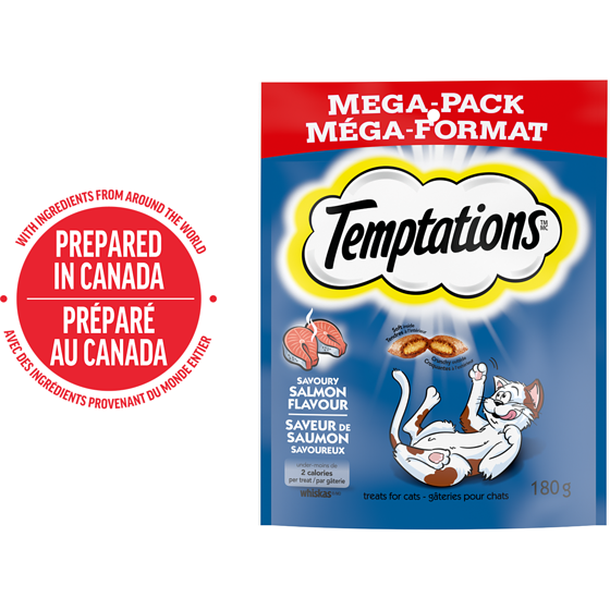 Temptations Savoury Salmon Flavour Adult Cat Treats 180 g, $1.94/100g
