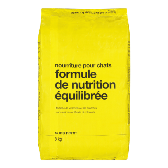 Sans Nom Nourriture sèche pour chats, formule équilibrée 8 kg, 0,30 $/100g