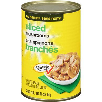 Sans Nom Champignons tranchés en conserve 284 ml, 0,63 $/100ml