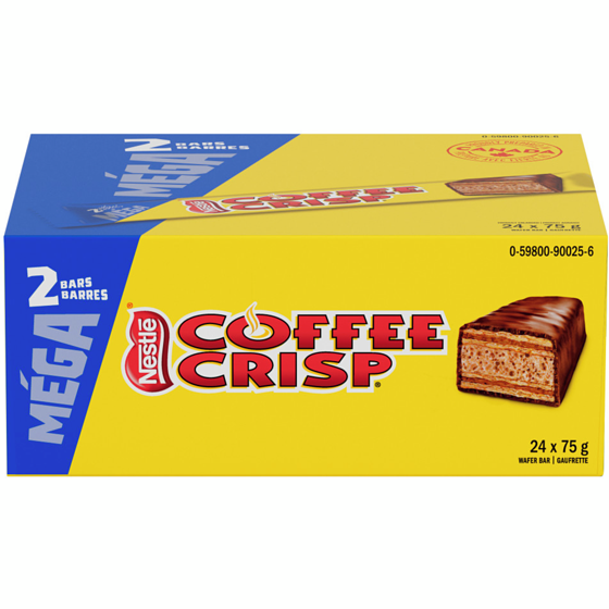 Nestlé Coffee Crisp Gaufrettes en format méga, 1 emb. de 2 barres 75 g, 3,99 $/100g