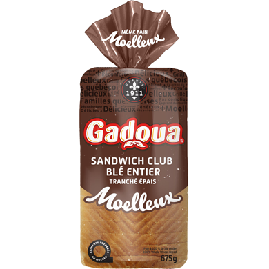 Gadoua Homestyle Thick Sliced 100% Whole Wheat Bread 675 g, $0.62/100g