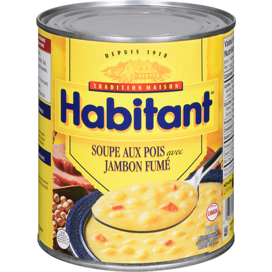Habitant Soupe aux pois avec jambon fumé 796 ml, 0,48 $/100ml