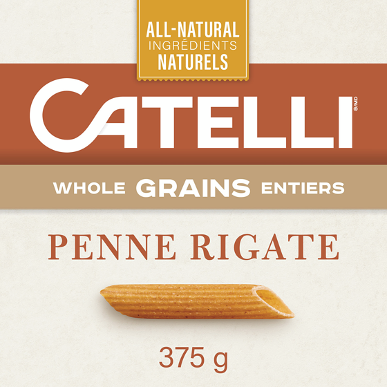 Catelli Whole Grains, Penne Rigate Pasta 375 g, $1.00/100g