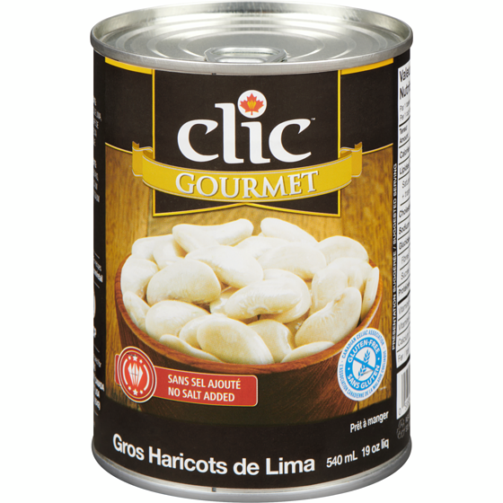 Clic Haricots de Lima, gros 540 ml, 0,52 $/100ml