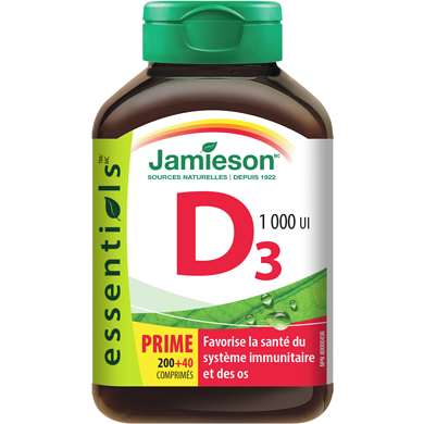 Jamieson Comprimés de vitamine D 1 000 UI 240 ea, 0,04 $/1ch