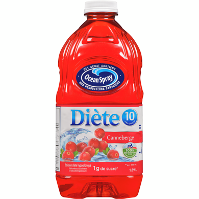 Ocean Spray Jus de canneberges diète 1.89 l, 0,24 $/100ml
