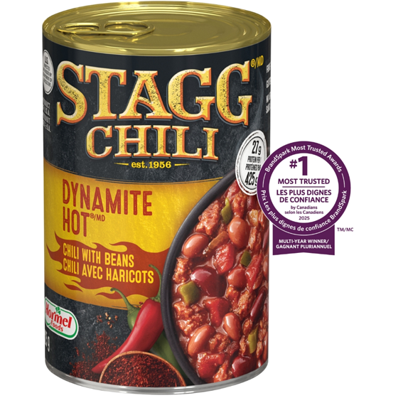 Stagg Dynamite Hot Chili With Beans 425 g, $0.94/100g