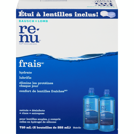 Bausch & Lomb Solution polyvalente renu frais format voyage 2x355.0 ml, 2,46 $/100ml