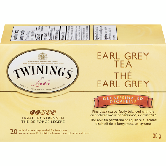 Twinings 20ct Earl Grey Décaféiné 20 ea, 0,28 $/1ch