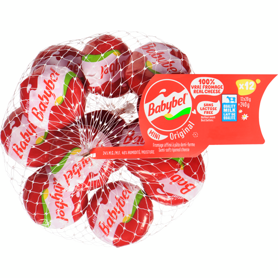 Babybel Fromage non affiné à pâte demi-ferme Mini Babybel Original, 12 x 20 g 240 g, 4,37 $/100g