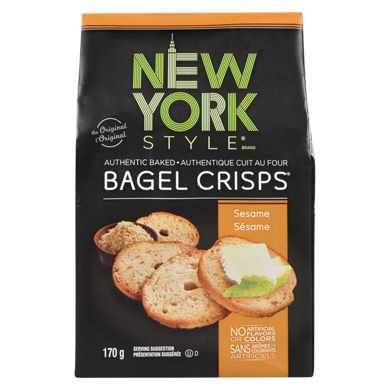 New York Style Bagel Crisps, Sesame 170 g, $2.35/100g