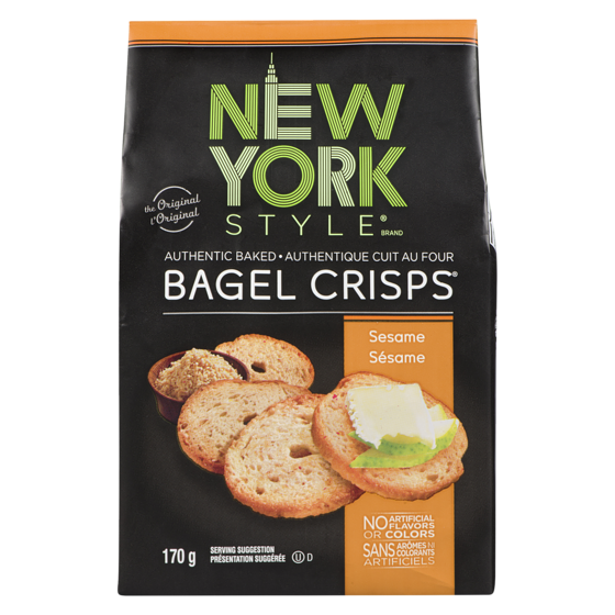 New York Style Bagel Crisps, Sesame 170 g, $2.35/100g