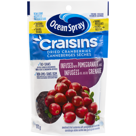 Ocean Spray Craisins Sweetened Dried Cranberries With Pomegranate Juice Concentrate 170 g, $2.05/100g