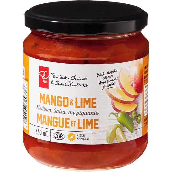 President's Choice Mango and Lime Medium Salsa 430 ml, $1.16/100ml