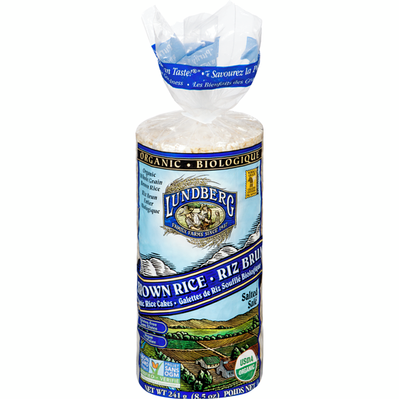Lundberg Organic Brown Rice Cakes, Salted 241 g, $2.82/100g