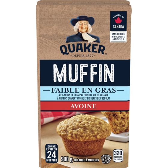 Quaker Mélange à muffins Faible en gras Avoine 900 g, 0,67 $/100g