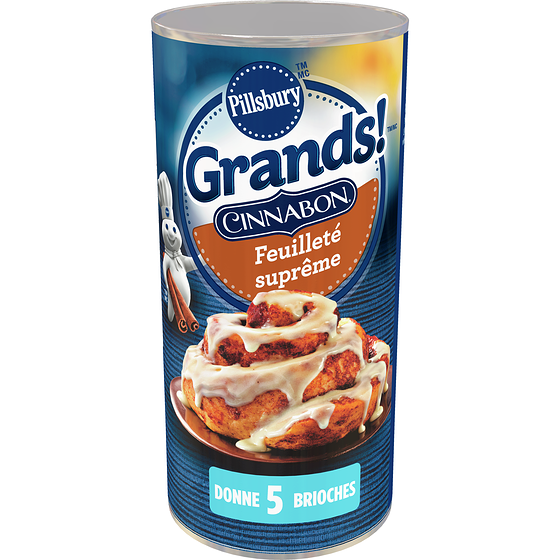 Pillsbury Brioches à la cannelle Grands! Feuilleté suprême avec glaçage 496 g, 1,11 $/100g