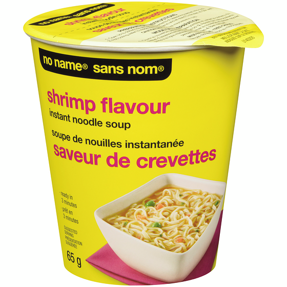 No Name Shrimp Flavour Instant Noodle SoupShrimp Flavour Instant Noodle Soup 65 g, $1.98/100g