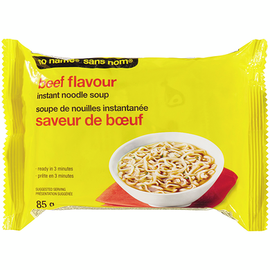 Sans Nom Soupe aux nouilles instantanée à saveur de bœuf 85 g, 0,46 $/100g