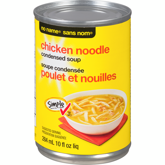 No Name Condensed Chicken Noodle Soup 284 ml, $0.52/100ml