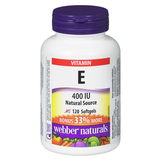 Webber Naturals Vitamin E 33% Bonus 120 ea, $0.12/1ea