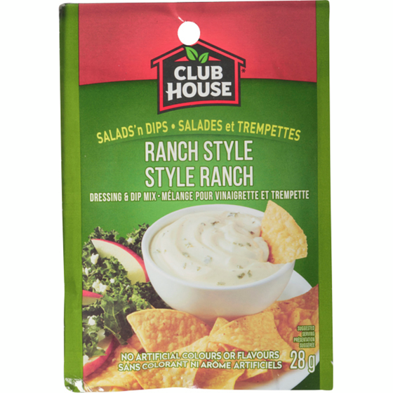 Club House Ranch Style Dressing And Dip Mix 28 g, $5.36/100g