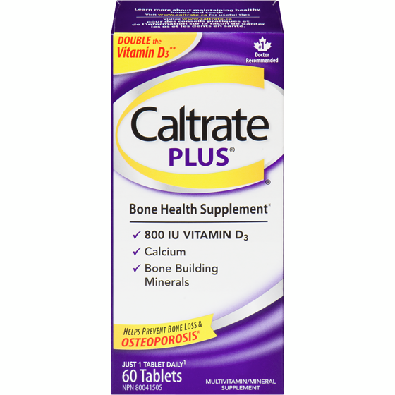 Caltrate Plus Calcium Supplement For Bone Health, Tablets, 60 Count 60 ea, $0.26/1ea