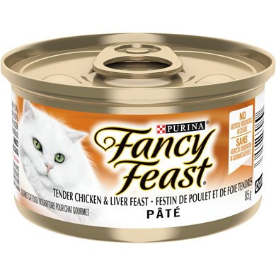 Purina Fancy Feast Pâté Festin de Foie et de Poulet Tendres, Nourriture Humide pour Chats 85 g 85 g, 1,29 $/100g