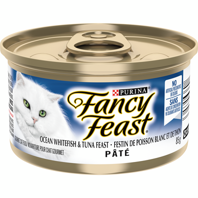 Purina Fancy Feast Festin de Poisson Blanc et de Thon, Nourriture Humide pour Chats 85 g 85 g, 1,29 $/100g