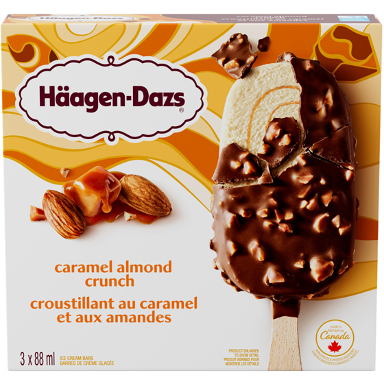 Haagen Dazs Caramel Almond Crunch Ice Cream Bar 3x88.0 ml, $2.08/100ml