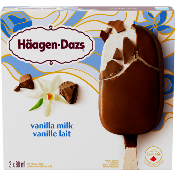 Haagen Dazs Vanilla Milk Ice Cream Bars 3x88.0 ml, $2.08/100ml