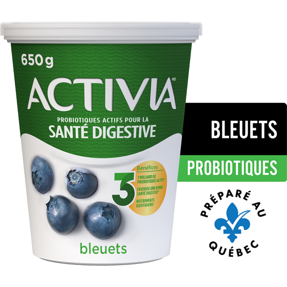 Activia Yogourt probiotique, saveur bleuets 650 g, 0,88 $/100g