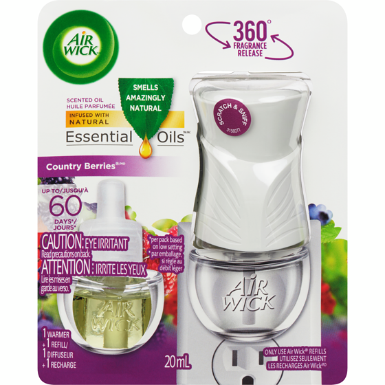 Air Wick Air Freshener, Scented Oil, Country Berries, 1 Plug-in + 1 Refill 1 ea, $9.49/1ea