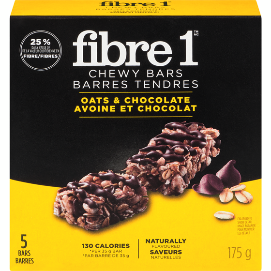 Fibre 1 Barres tendres Chewy aux brisures de chocolat 175 g, 2,57 $/100g