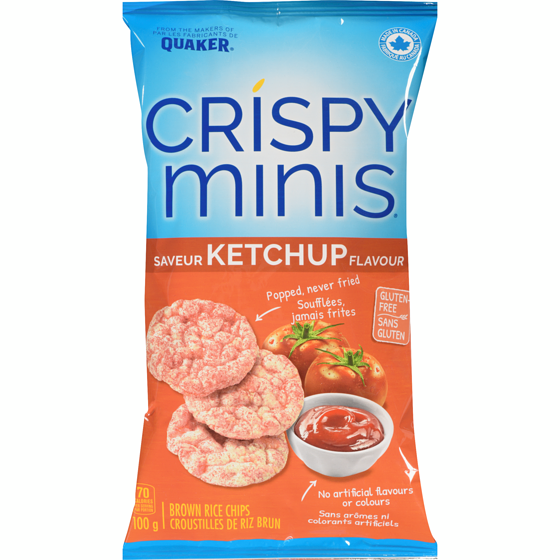 Quaker Crispy Minis Croustilles de riz brun Saveur Ketchup 100 g, 3,79 $/100g
