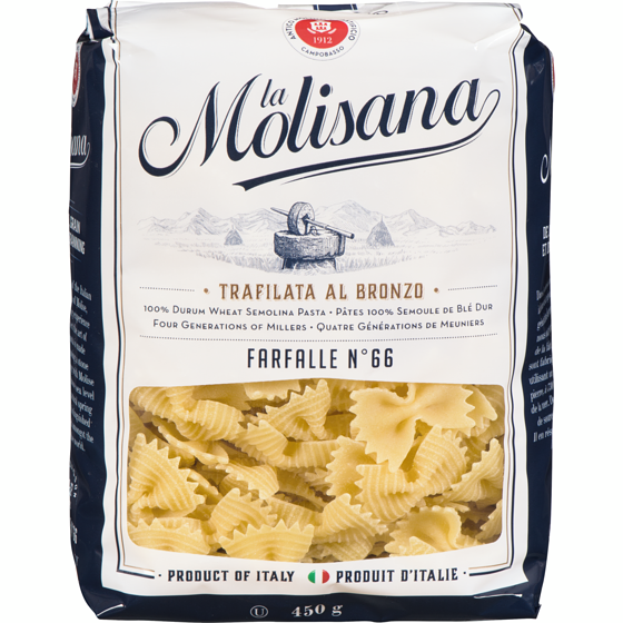 La Molisana Pâtes farfalle 450 g, 0,78 $/100g