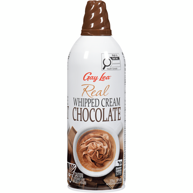 Gay Lea Véritable crème fouettée au chocolat 19% m.g. 225 g, 2,30 $/100g